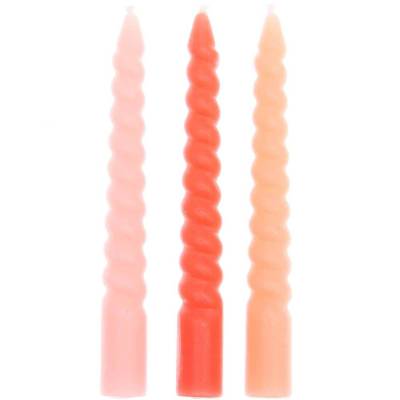 Spiralkerzen Smokey Rosa Mix 10 Stück 10 cm