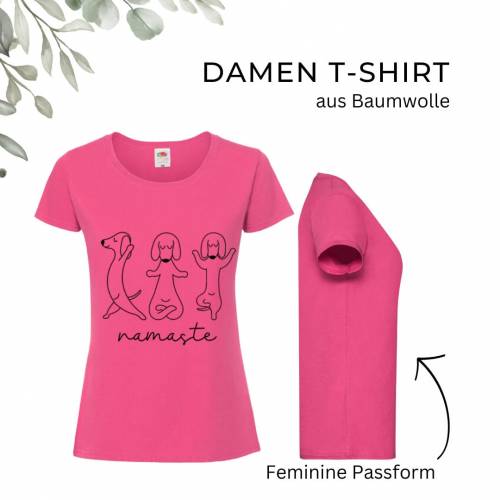 T-Shirt Damen- Shirt Damen mit einzigartigen Prints aus Baumwolle ,,Hunde Yoga''