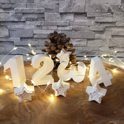 Tischdeko Advent, Raysin Zahlen-Set 1-4 mit Elch, Raysin Zahlen, Rentier Deko, Adventszahlen, Adventskranz modern