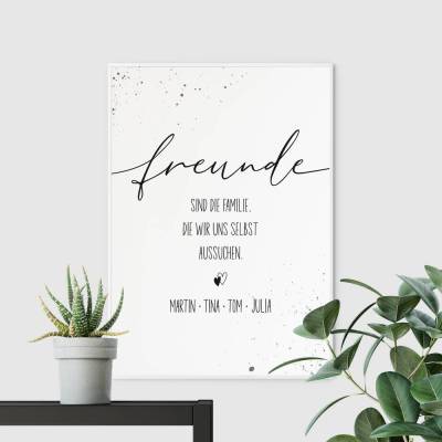 Personalisiertes Poster *Freunde* mit Namen für beste Freunde / Geschenk zum Geburtstag oder Jahrestag