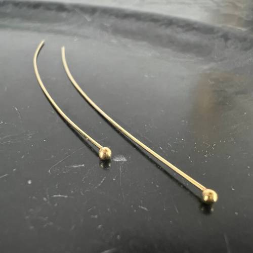 2 Kugelstifte aus vergoldetem 925-Silber - B18