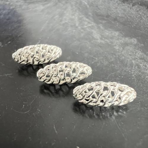 Web Olive aus 925-Silber, 10x4 mm - D14