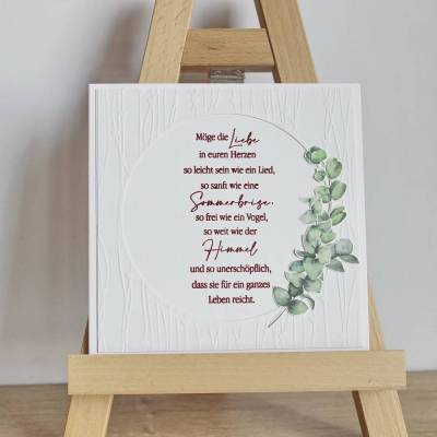 Glückwunschkarte, Hochzeitskarte "Eukalyptus" aus der Manufaktur KarLa