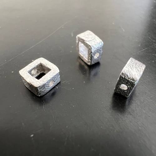 Quadrat aus 925-Silber, gebürstet, 5,5 mm - B44