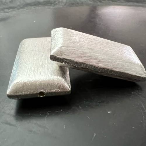 Versilbertes Kupfer Rechteck, 32x18 mm - E3
