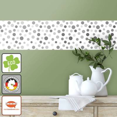 ECO Bordüre: Kleine Punkte grau - 12 cm Höhe