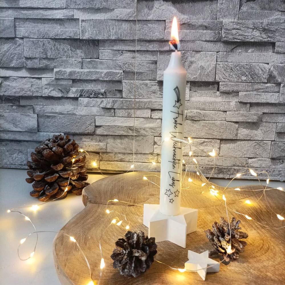 Personalisierte Weihnachtskerze mit Namen – Individuelle Kerze Weihnachten als Geschenk