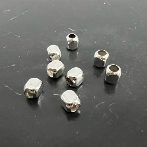 5 x Rechteck / Würfel aus 925-Silber, verschiedene Größen