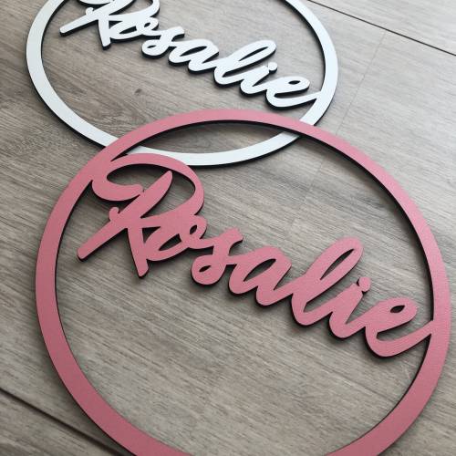 Personalisierter Hoop mit Wunschnamen und Lieblingsfarbe, Kinderzimmerdeko, Geburtsgeschenk personalisiert