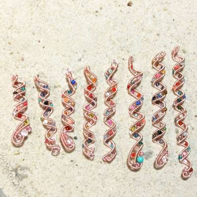 Handgemachte rosa Haarperlen – Bunter Haarschmuck & Zopfperlen für Boho, Braut & Dreadlocks