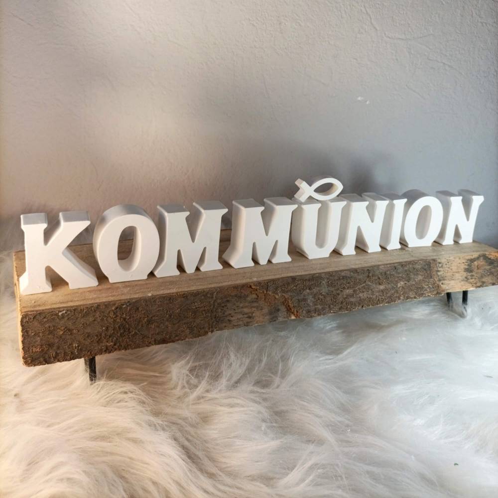 Kommunion Tischdeko, Schriftzug Kommunion, Schriftzug, Tischdeko Kommunion Mädchen, Tischdeko Erstkommunion Bild 1