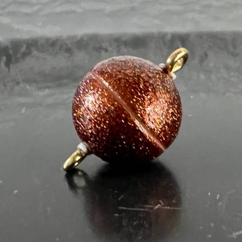 Magnet Verschluss, kugelförmig, braun Glitzer, verschiedene Größen