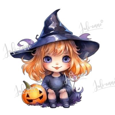 Bügelbild Halloween Süßer Geist mit Kürbis 