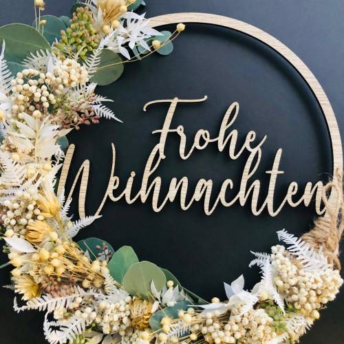 Dekoring Frohe Weihnachten (ohne Trockenblumen), Weihnachtsdekoration, Dekoring Weihnachten, verschiedene Größen und Far