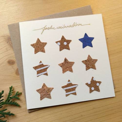 Weihnachtskarte "Korksterne"