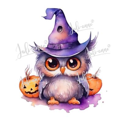 Bügelbild Halloween Halloween Hexen Eule