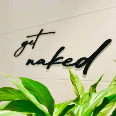 Wandspruch „get naked“, Badezimmerdekoration, Wandspruch, Schlafzimmerdekoration, witziger Wandspruch