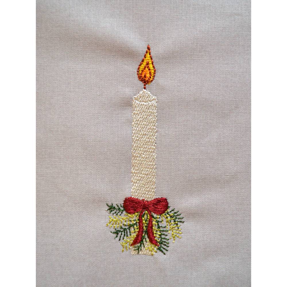 Stickdatei Weihnachten SET Wunscherfüller Kerze Serviettenhalter Bild 7