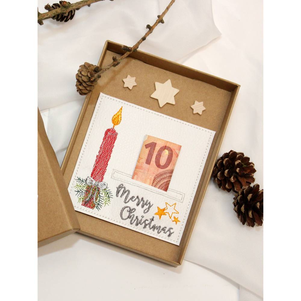 Stickdatei Weihnachten SET Wunscherfüller Kerze Serviettenhalter Bild 8