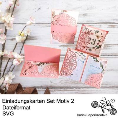 Plotterdatei Einladungskarten Set Motiv 2