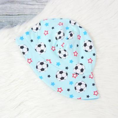 Sonnenhut mit Nackenschutz KU 50-54 Fußball-Motiv