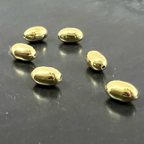 5 x Olive aus vergoldetem 925-Silber, 4,5x2,7mm - A44