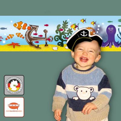 Kinderbordüre: Unterwasserwelt - Fische | optional selbstklebend - 15 cm Höhe