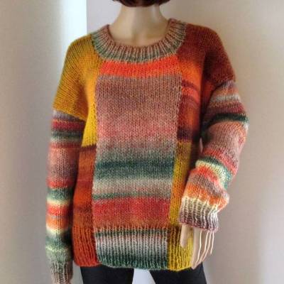 Kuscheliger Pullover in Herbsttönen aus weicher Wolle, Outdoor, Oversize