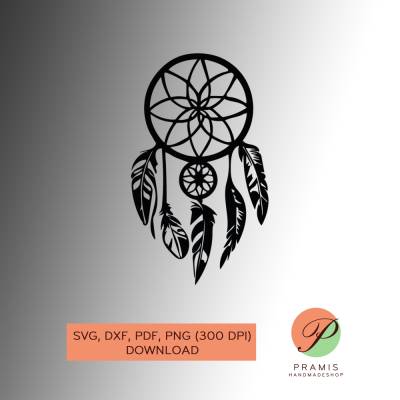 Plotterdatei Traumfänger SVG Datei für Cricut, Traumfänger Design, Digitaler Download für Bastel- und Plotterprojekte