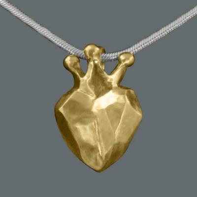 Goldschmiede Anhänger vergoldet "little ice queen", Anhänger, Kettenanhänger, Anhänger Herz, Herzanhänger, Liebe