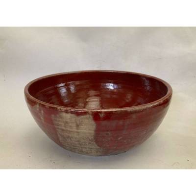 Waschbecken / Raku / Rot / Antik  Ø 33 cm Höhe 14,5 cm