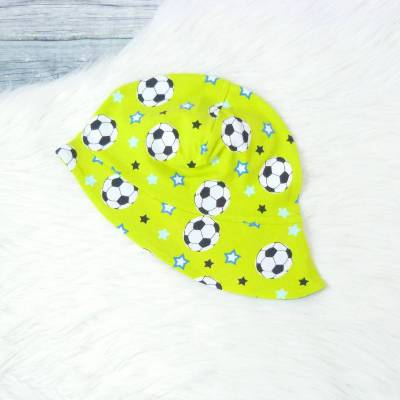 Sonnen-Hut mit Nackenschutz KU 46-49 Fußball-Motiv