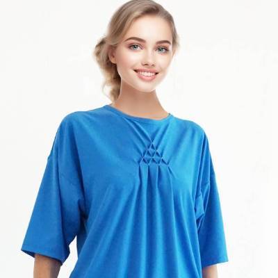 weites langes Shirt mit und ohne Smock in vielen Farben, halber Ärmel