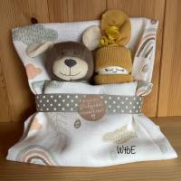 Herzlichen Glückwunsch zur Schwangerschaft, Geschenk für werdende Eltern und Schwangere, Hund, Bär