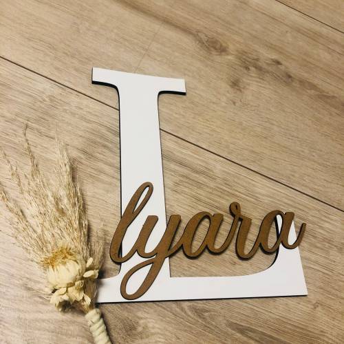 Namensschild Monogramm fürs Kinderzimmer, personalisierte Dekoration, Initialien Kindername, Geburtsgeschenk