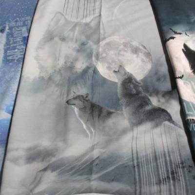 STENZO French Terry Panel Mystic Wolf 75cm x 150 cm (1St/15,00€)