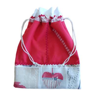 Geschenkbeutel aus Vintage-Stoff – Unikat, handgemacht, Patchwork, nachhaltig