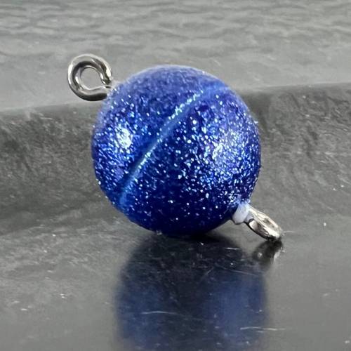 Magnet Verschluss, kugelförmig, blau Glitzer, verschiedene Größen