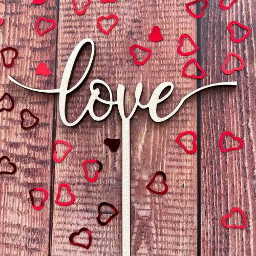 Caketopper „Love“, Valentinstag, Hochzeit, Kuchendekoration, verschiedene Größen