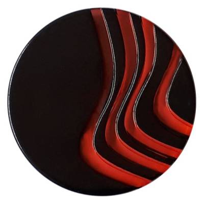 Modeknopf mit Wellenmuster Öse Rot 20 mm