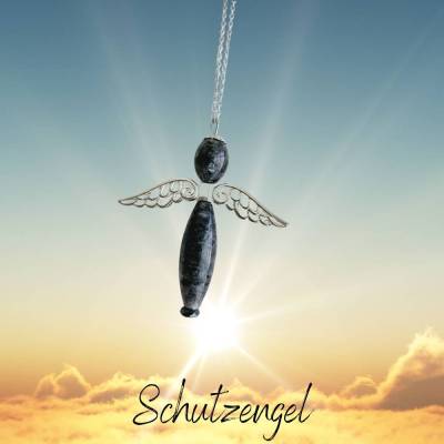 Schutzengel Auto Rückspiegel Anhänger aus Labradorit – Glücksbringer & Geschenk