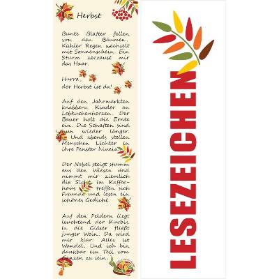 10 Lesezeichen Herbst - Zweig, Buchzeichen mit Text zur Herbstzeit