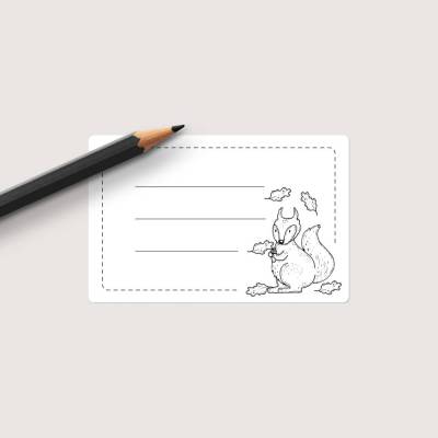 Namensaufkleber *Eichhörnchen* / Etiketten zum Beschriften für Schule, Uni, Beruf, Haushalt und Hobby