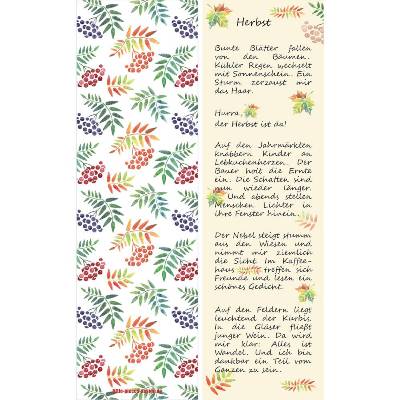 10 Lesezeichen Herbstfarben, 5 Motive sortiert, Buchzeichen passend zur Herbstzeit mit Herbst-Gedicht