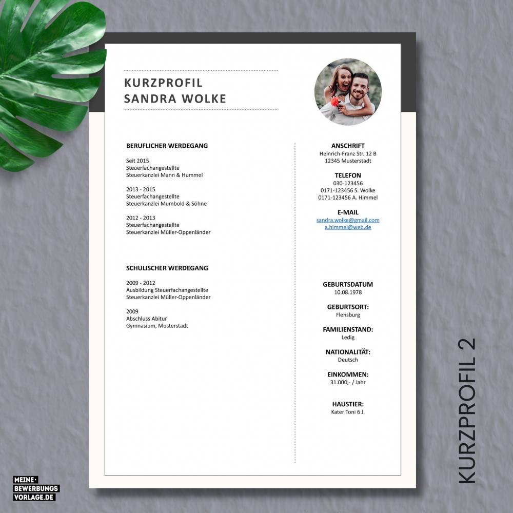 Wohnungsbewerbung - Wohnung Bewerbung - Bewerbungsvorlage Wohnung Paare + Formulare - Deutsch - Word + Pages Nr. 1 Bild 5