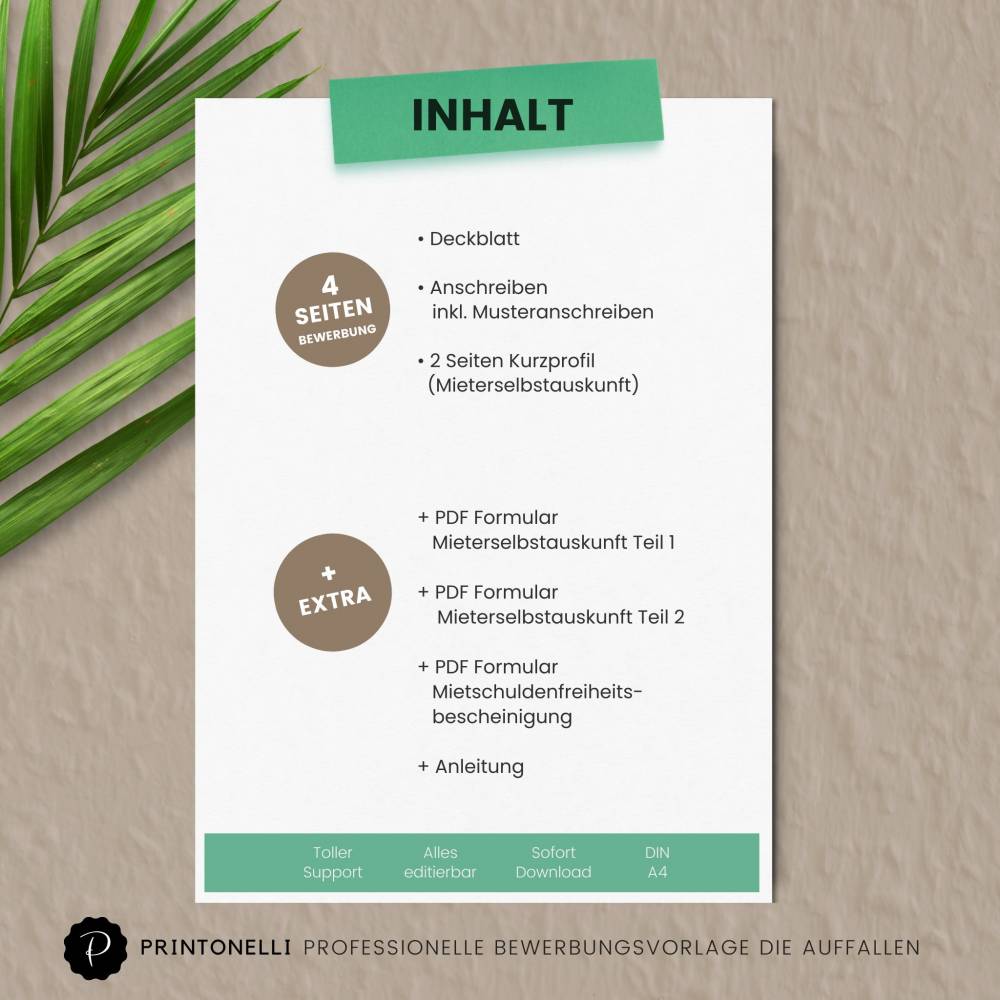 Wohnungsbewerbung - Wohnung Bewerbung - Bewerbungsvorlage Wohnung Paare + Formulare - Deutsch - Word + Pages Nr. 1 Bild 8