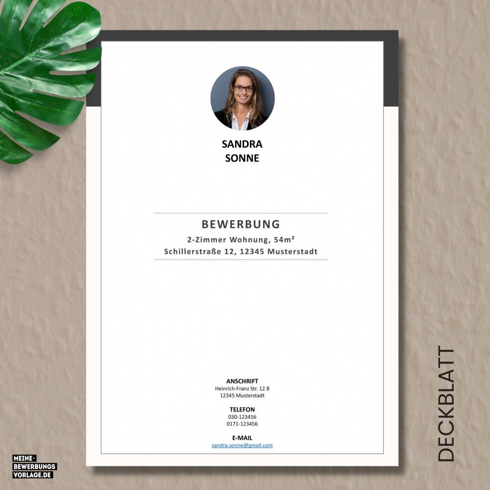 Wohnungsbewerbung - Wohnung Bewerbung - Bewerbungsvorlage Wohnung Single + Formulare - Deutsch - Word + Pages Nr.1 Bild 2