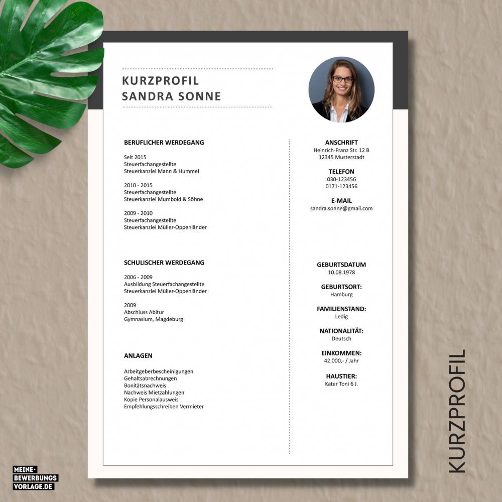 Wohnungsbewerbung - Wohnung Bewerbung - Bewerbungsvorlage Wohnung Single + Formulare - Deutsch - Word + Pages Nr.1 Bild 4