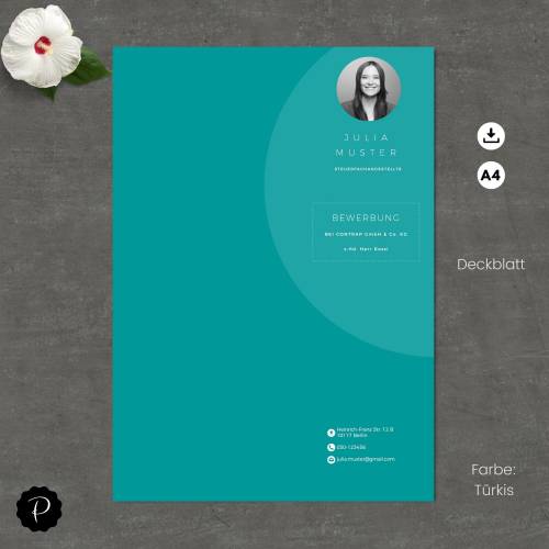 Moderne Lebenslauf Vorlage, Bewerbungsvorlage deutsch, Lebenslauf kreativ, Bewerbung Anschreiben, Deckblatt, Word + Page