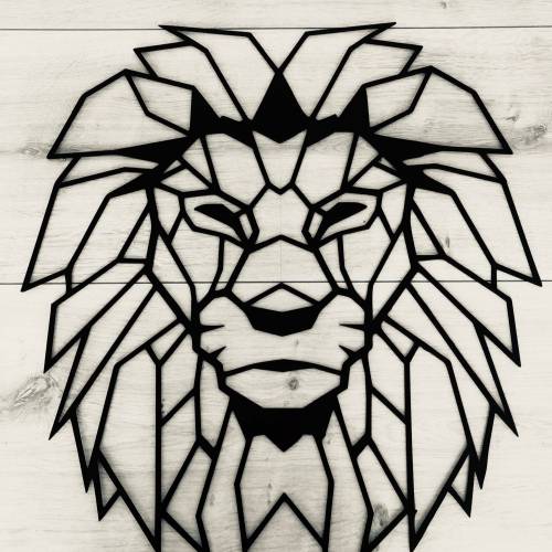 Geometrischer Löwe Wandbild verschiedene Größen, geometric Wallart, Safari Wallart, geometrische Tierbilder